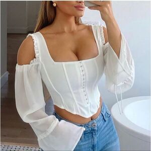 Fashion nova nwt of corset not ruffled top size 1x
